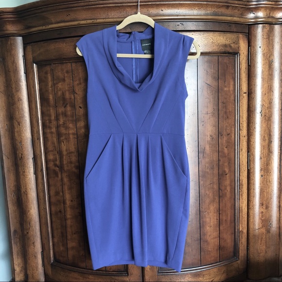Nordstrom Chequer Blue Violet Structured Dress - Picture 1 of 6